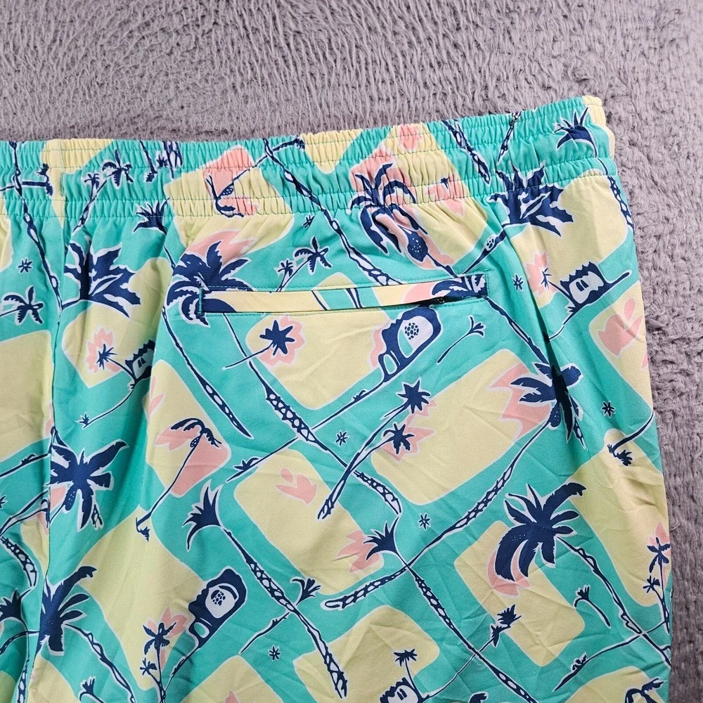 NWT Caribbean Swim Shorts Trunks Men's 4XB Lined‎ Zip Pocket Palm Tree Pineapple
